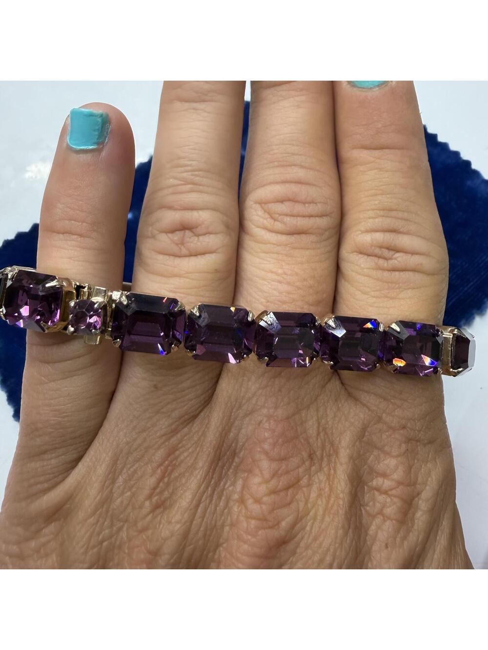 Weiss purple rhinestone costume bracelet 50s/60s vintage